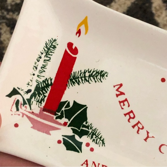 50's Japan Merry Christmas and Happy New Year Ceramic Tray - Christmas Decor - Picture 5 of 10